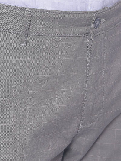 Grey Checked Trousers-Men Trousers-Crimsoune Club