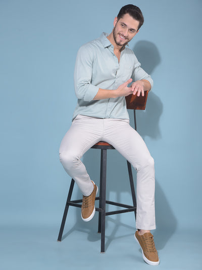 Beige Stretchable Trousers-Men Trousers-Crimsoune Club