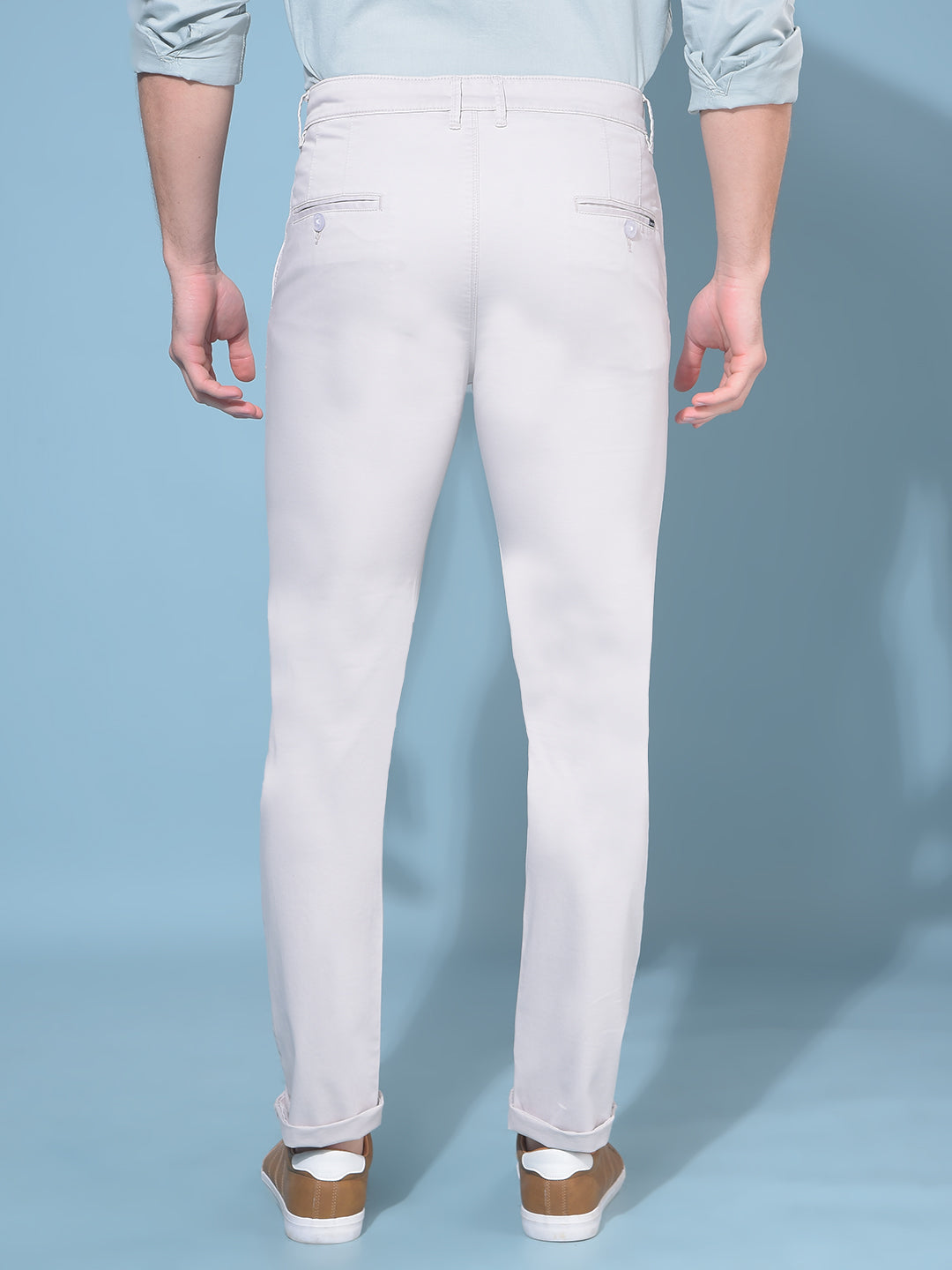 Beige Stretchable Trousers-Men Trousers-Crimsoune Club