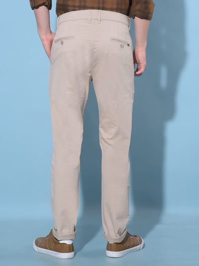 Beige Cotton Trousers-Men Trousers-Crimsoune Club