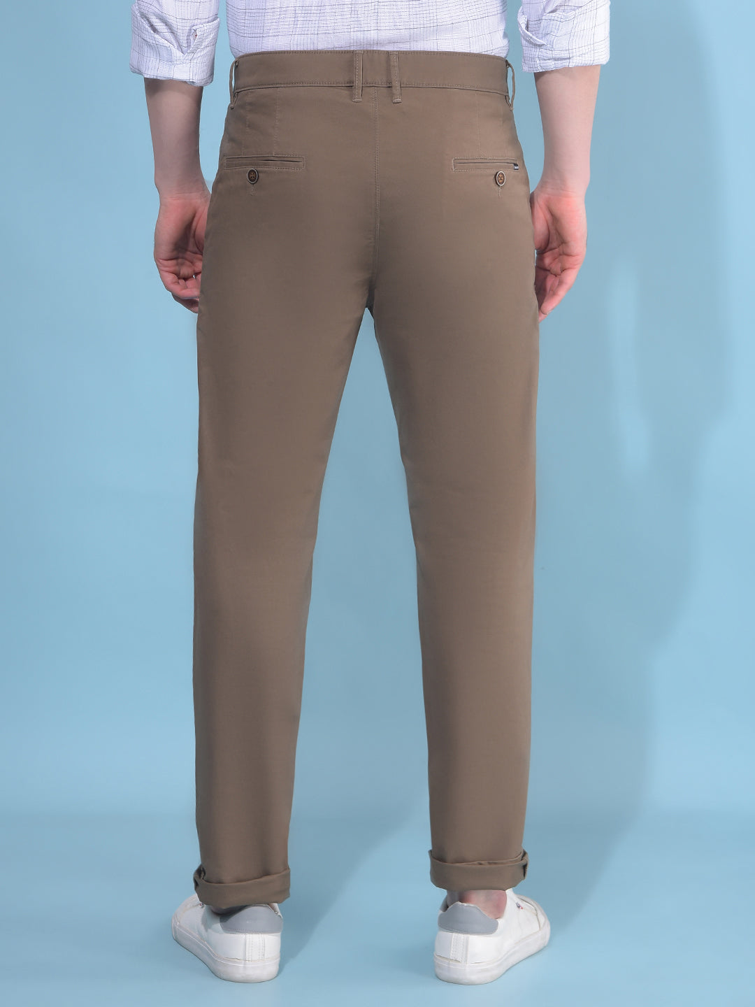 Olive Cotton Trousers-Men Trousers-Crimsoune Club