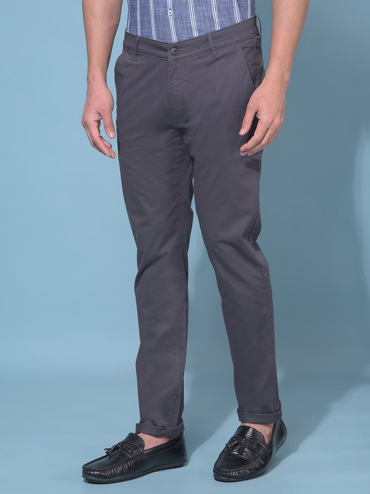 Grey Stretchable Trousers-Men Trousers-Crimsoune Club
