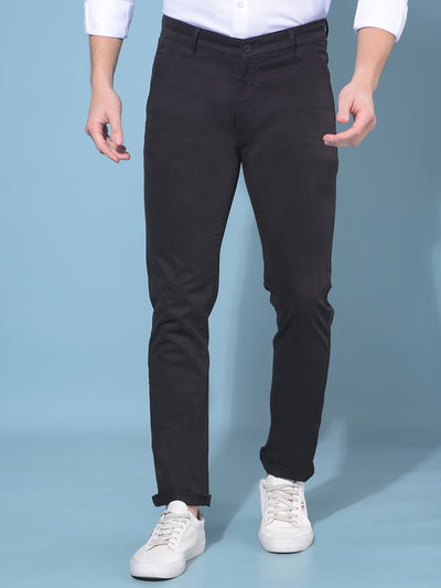 Black Stretchable Trousers-Men Trousers-Crimsoune Club