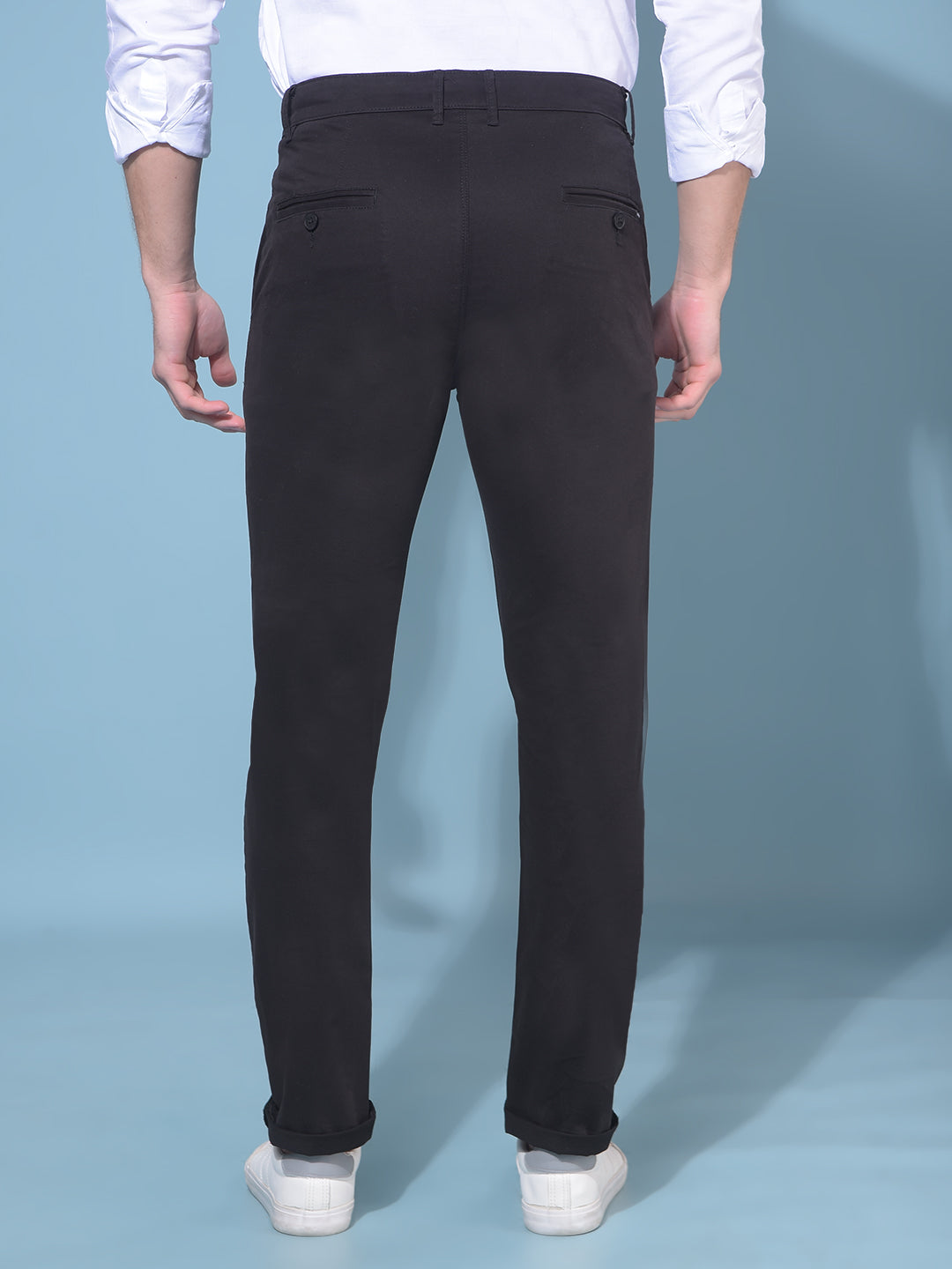 Black Stretchable Trousers-Men Trousers-Crimsoune Club