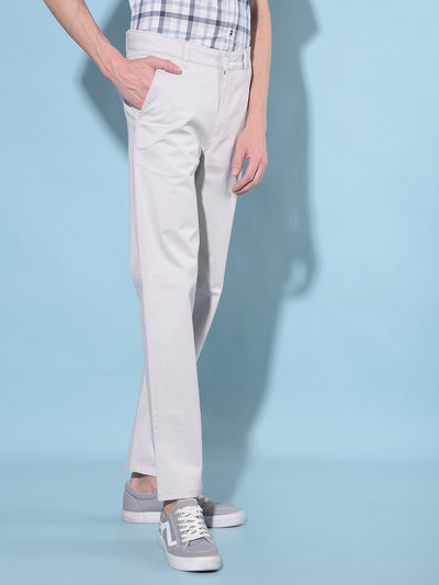 Beige Straight Stretchable Trousers-Men Trousers-Crimsoune Club