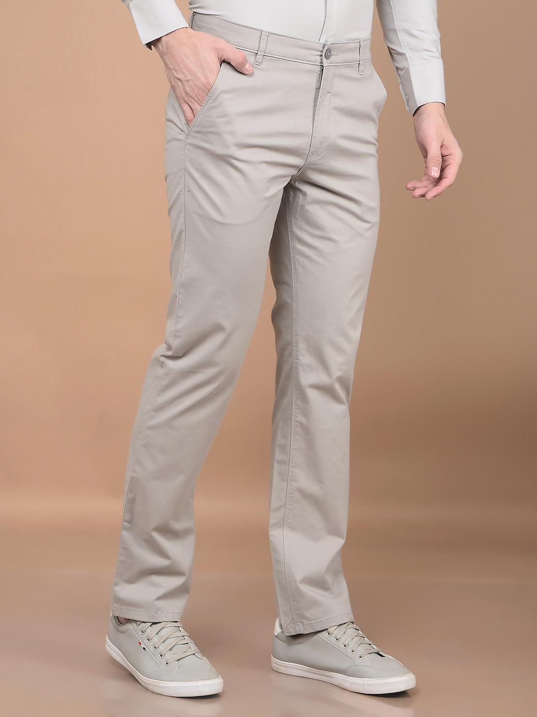 Grey Straight Trousers-Men Trousers-Crimsoune Club