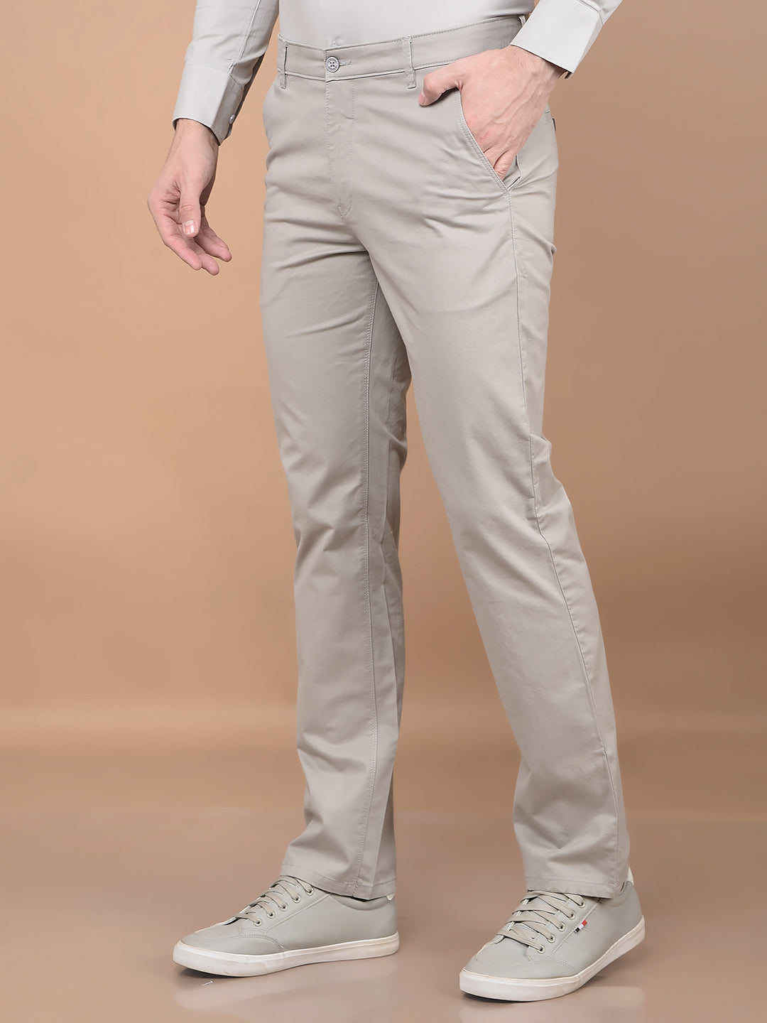 Grey Straight Trousers-Men Trousers-Crimsoune Club