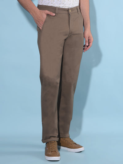 Olive Straight Stretchable Trousers-Men Trousers-Crimsoune Club