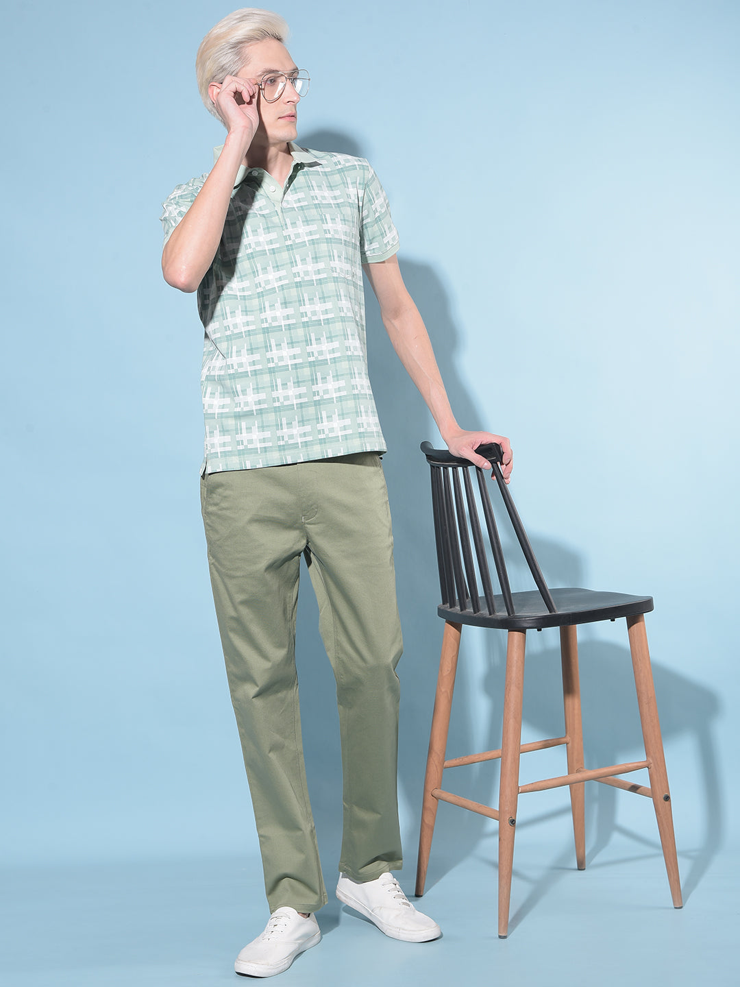 Olive Straight Stretchable Trousers-Men Trousers-Crimsoune Club