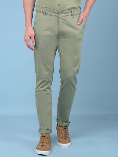 Olive Stretchable Trousers-Men Trousers-Crimsoune Club