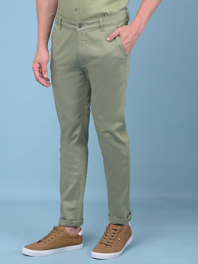 Olive Stretchable Trousers-Men Trousers-Crimsoune Club