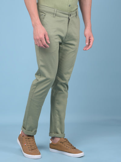 Olive Stretchable Trousers-Men Trousers-Crimsoune Club