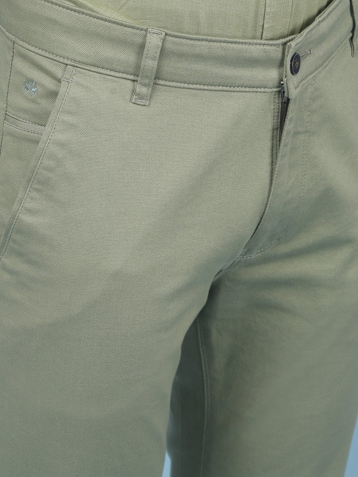 Olive Stretchable Trousers-Men Trousers-Crimsoune Club