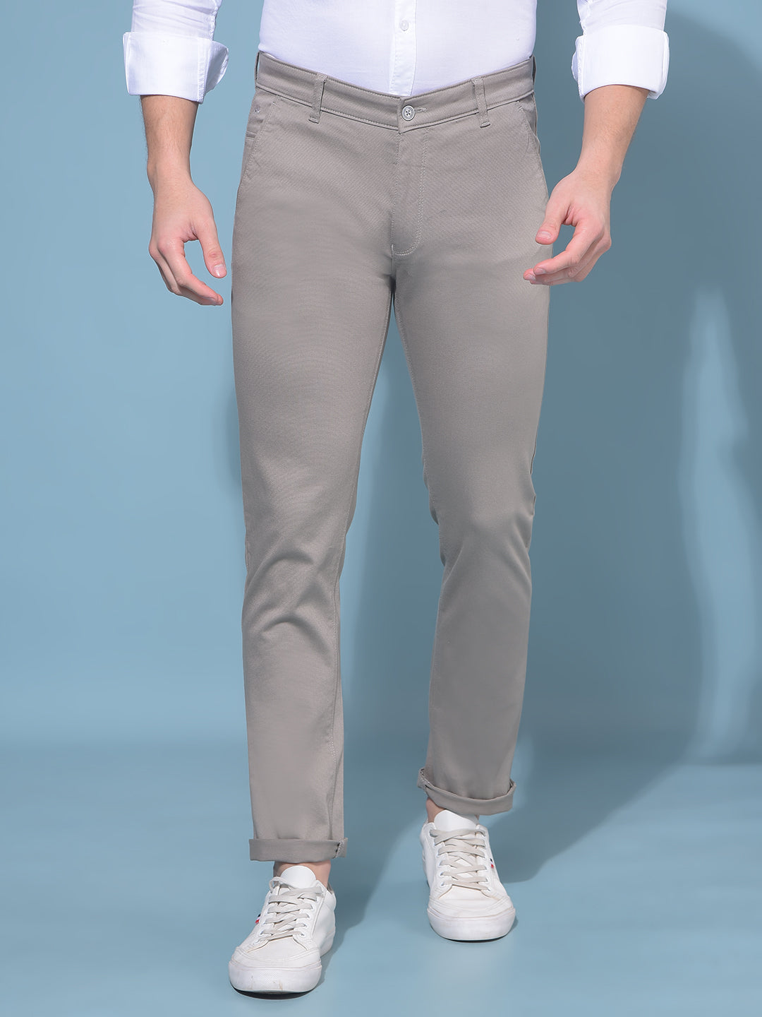 Grey Stretchable Trousers-Men Trousers-Crimsoune Club