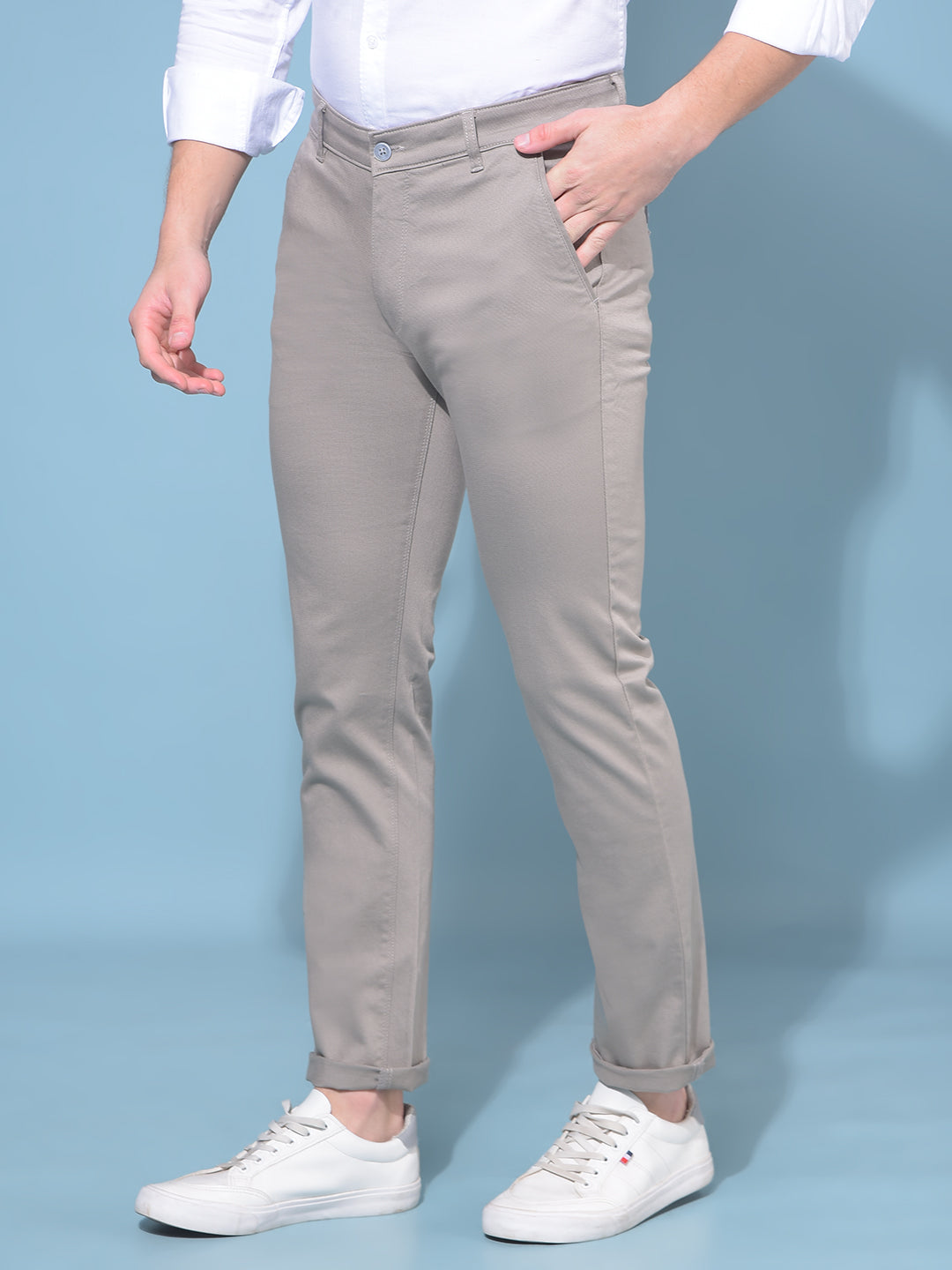 Grey Stretchable Trousers-Men Trousers-Crimsoune Club