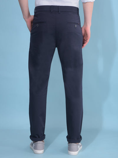 Blue Printed Cotton Trousers-Men Trousers-Crimsoune Club