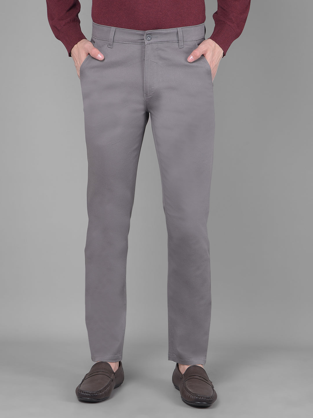 Grey Trousers-Men Trousers-Crimsoune Club