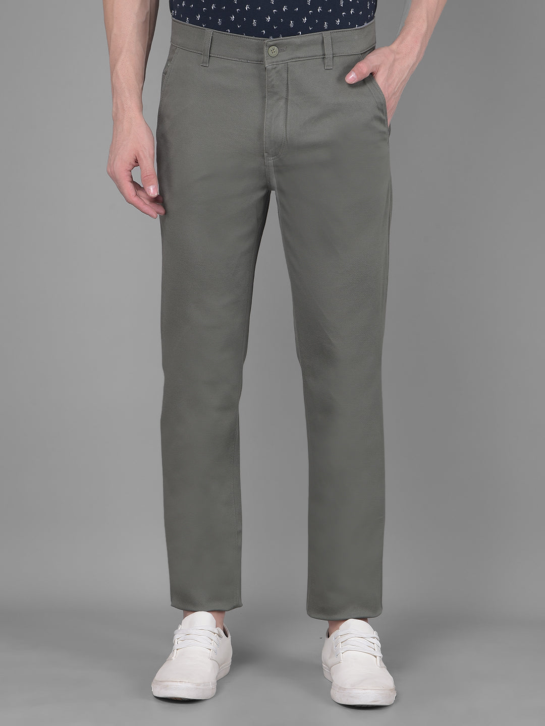 Olive Trousers-Men Trousers-Crimsoune Club