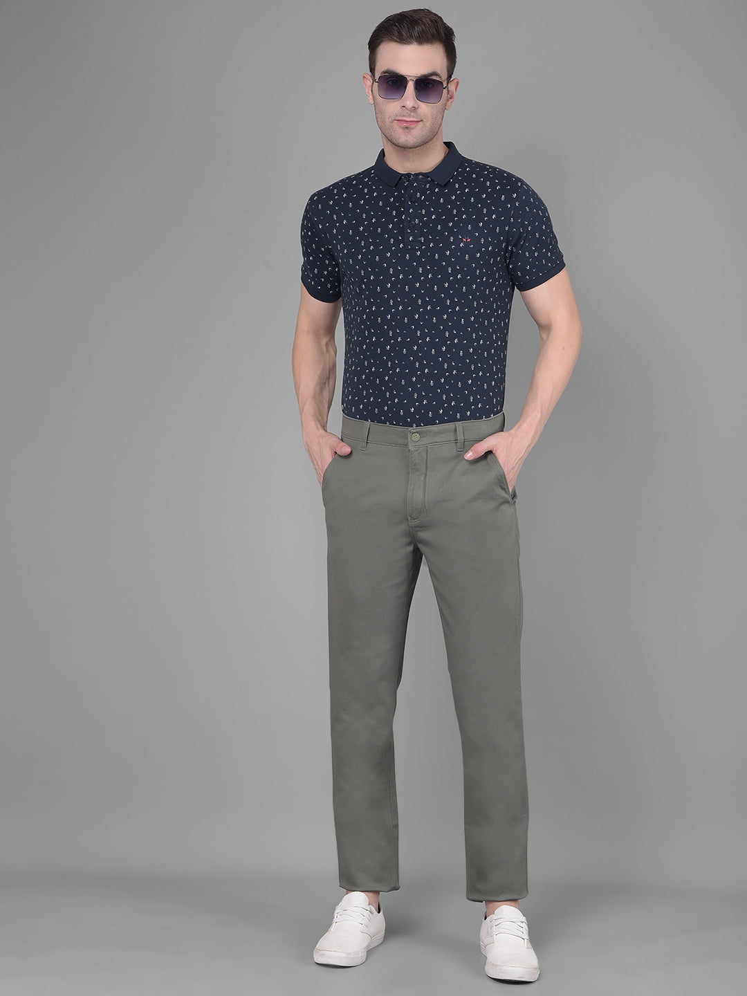 Olive Trousers-Men Trousers-Crimsoune Club