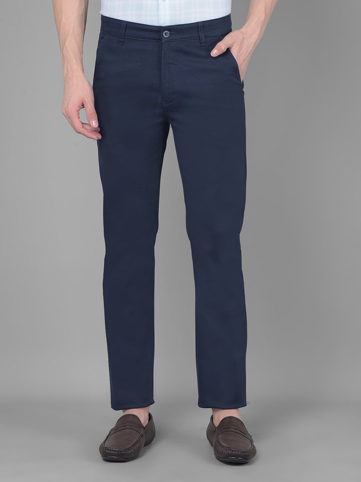 Navy Blue Trousers-Men Trousers-Crimsoune Club