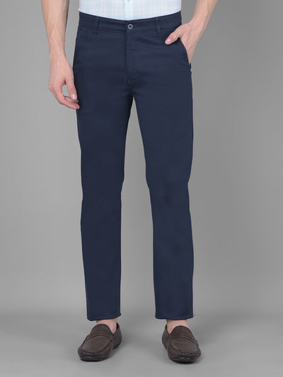 Navy Blue Trousers-Men Trousers-Crimsoune Club