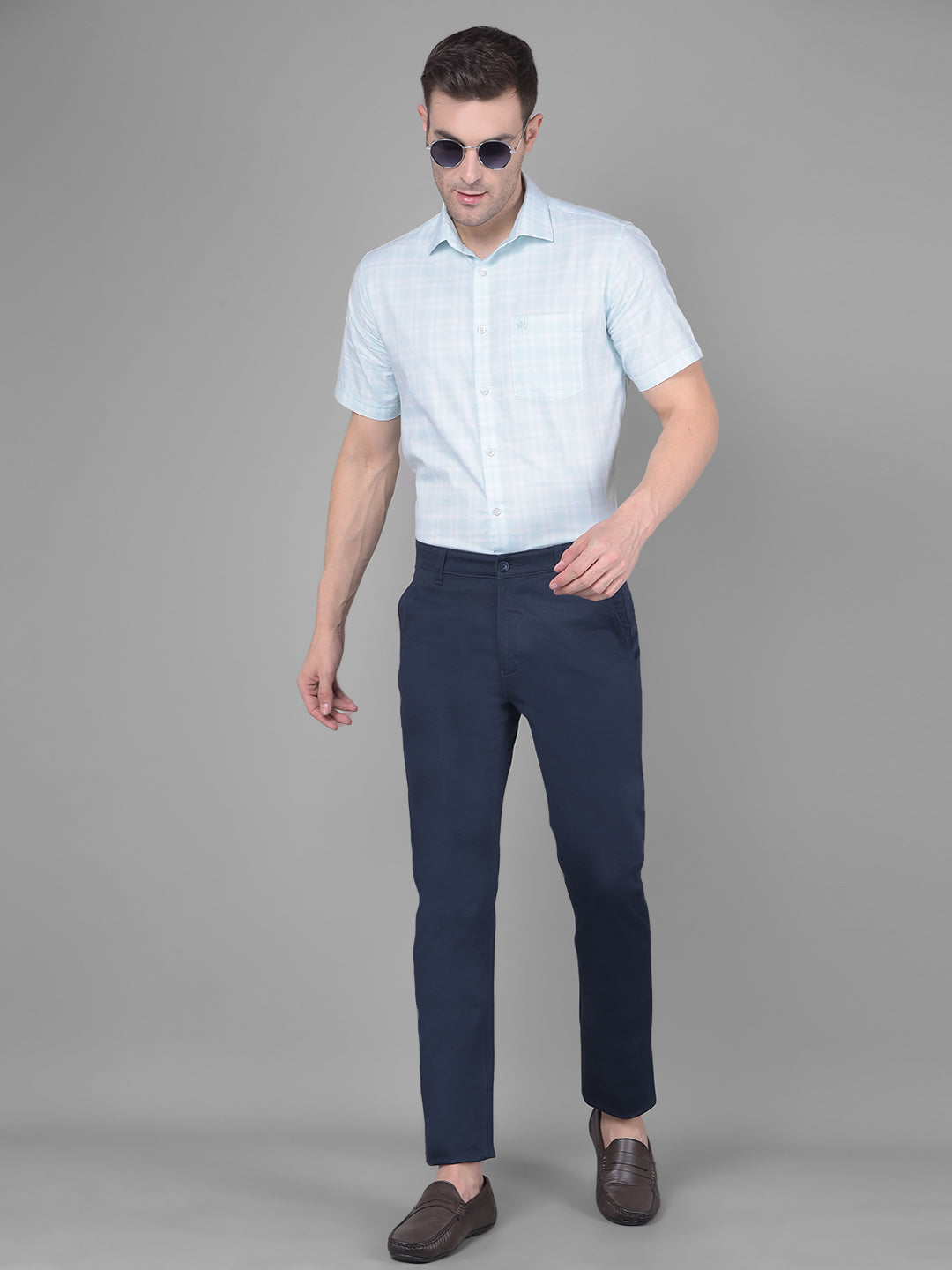 Navy Blue Trousers-Men Trousers-Crimsoune Club