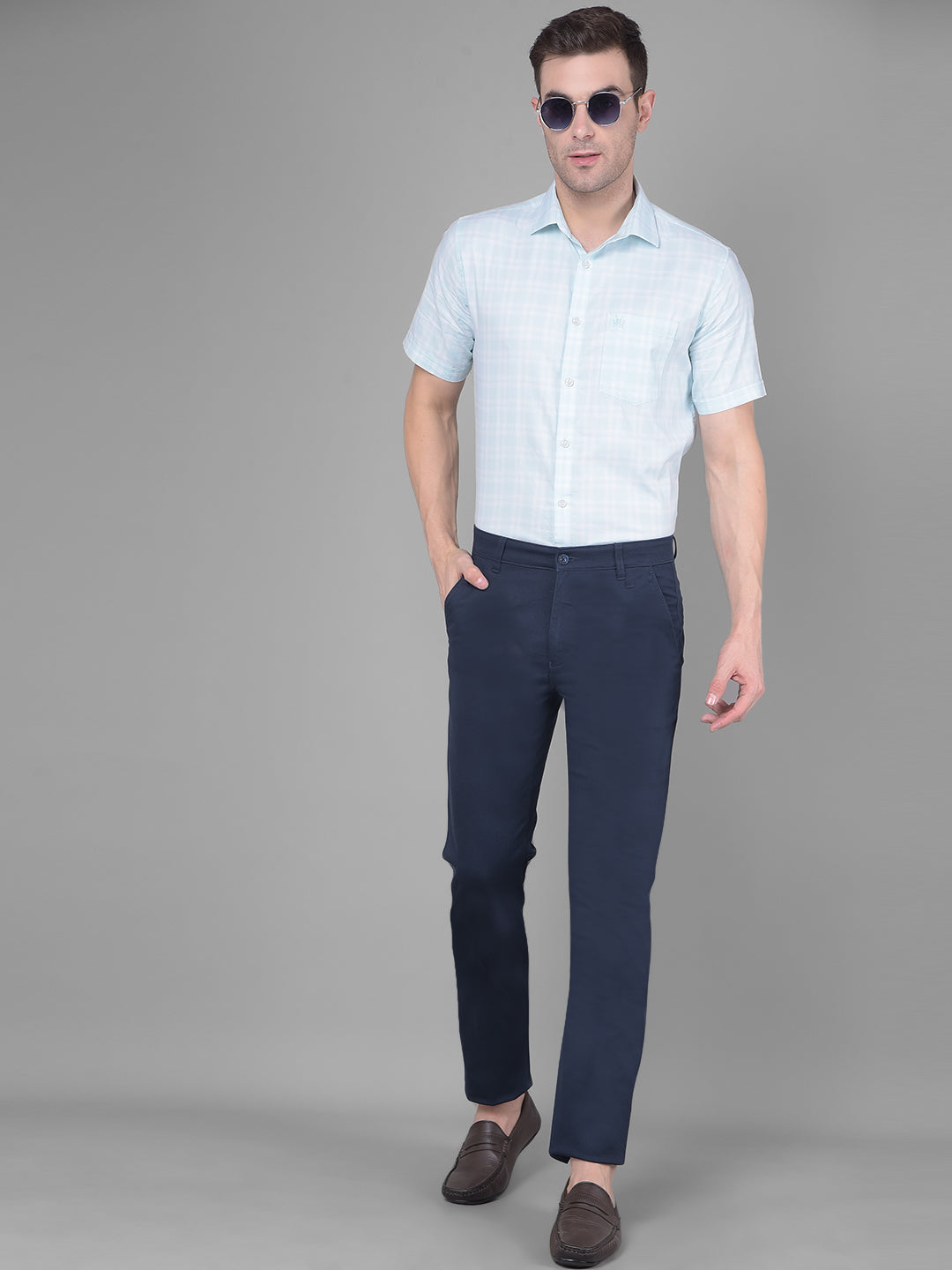 Navy Blue Trousers-Men Trousers-Crimsoune Club