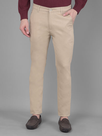 Beige Trousers-Men Trousers-Crimsoune Club