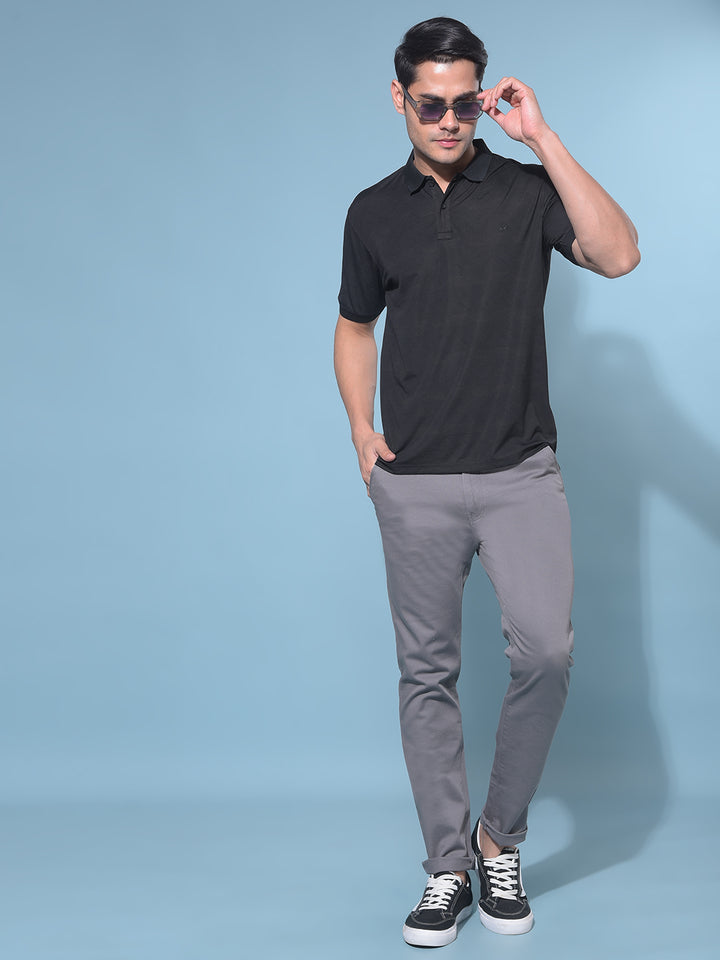 Grey Stretchable Cotton Trousers-Men Trousers-Crimsoune Club