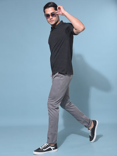 Grey Stretchable Cotton Trousers-Men Trousers-Crimsoune Club