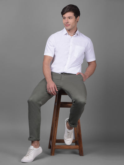 Olive Trousers-Men Trousers-Crimsoune Club