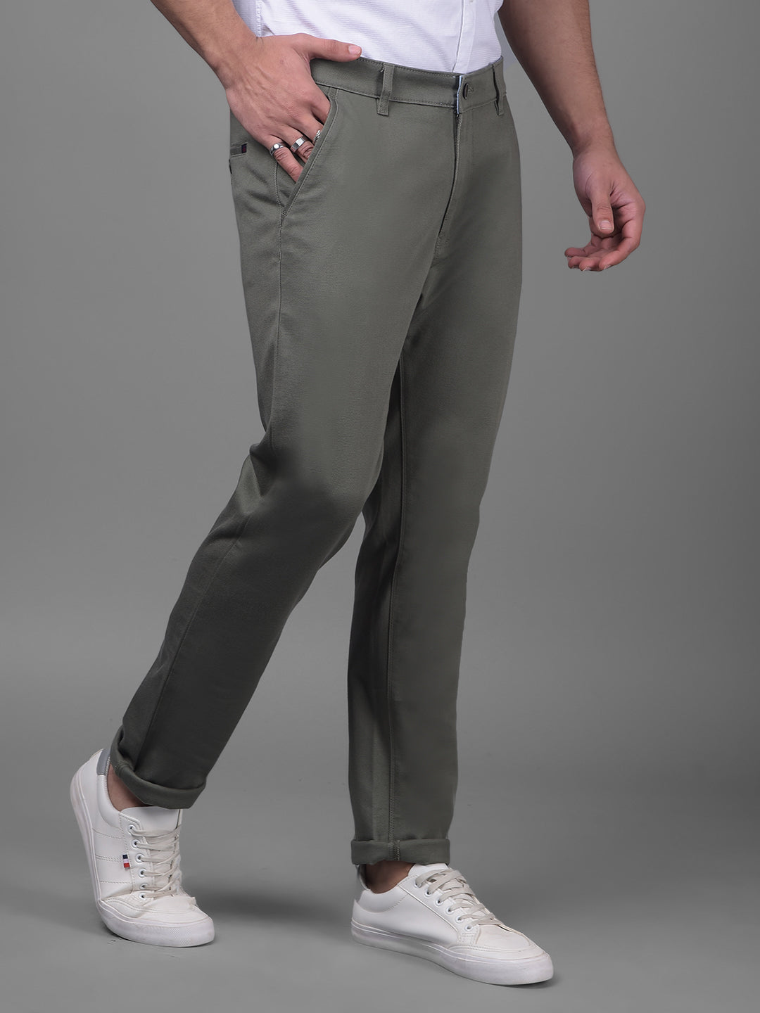 Olive Trousers-Men Trousers-Crimsoune Club