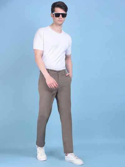 Brown Chinos Trousers-Men Trousers-Crimsoune Club