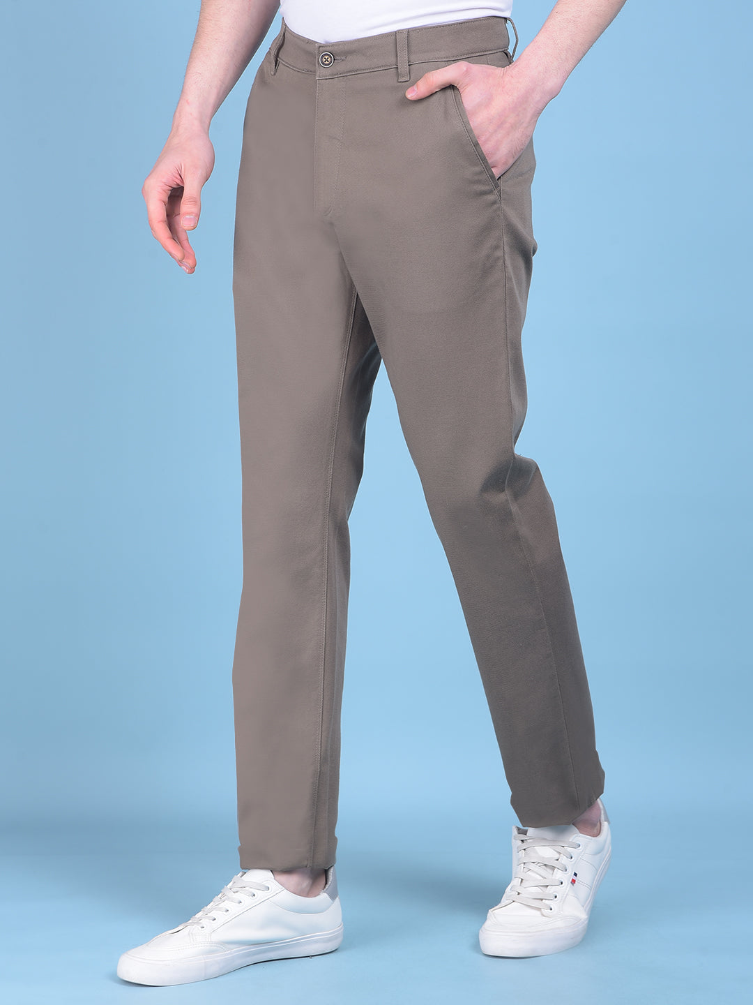 Brown Chinos Trousers-Men Trousers-Crimsoune Club