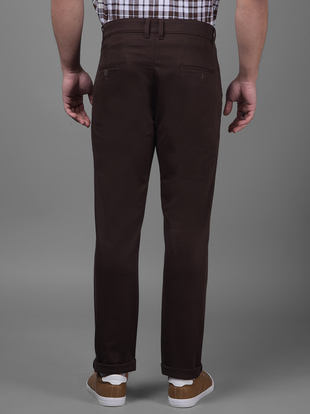 Brown Chinos Trousers-Men Trousers-Crimsoune Club