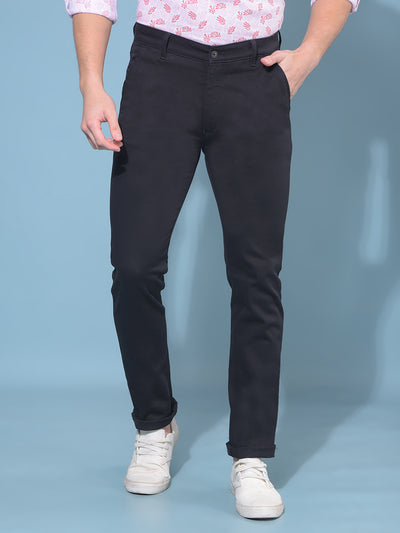 Black Stretchable Trousers-Men Trousers-Crimsoune Club