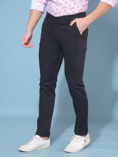 Black Stretchable Trousers-Men Trousers-Crimsoune Club