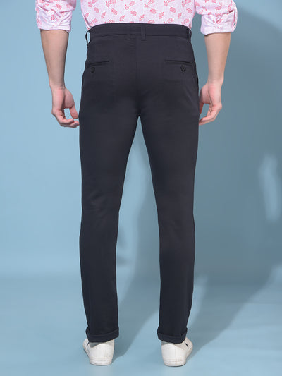 Black Stretchable Trousers-Men Trousers-Crimsoune Club