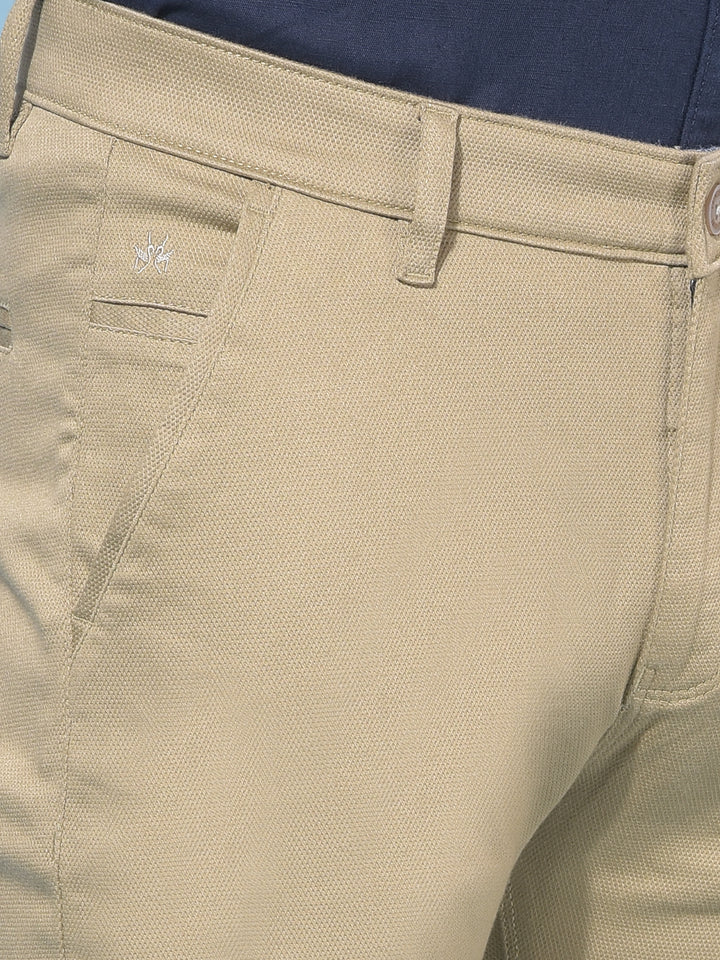 Khaki Stretchable Trousers-Men Trousers-Crimsoune Club