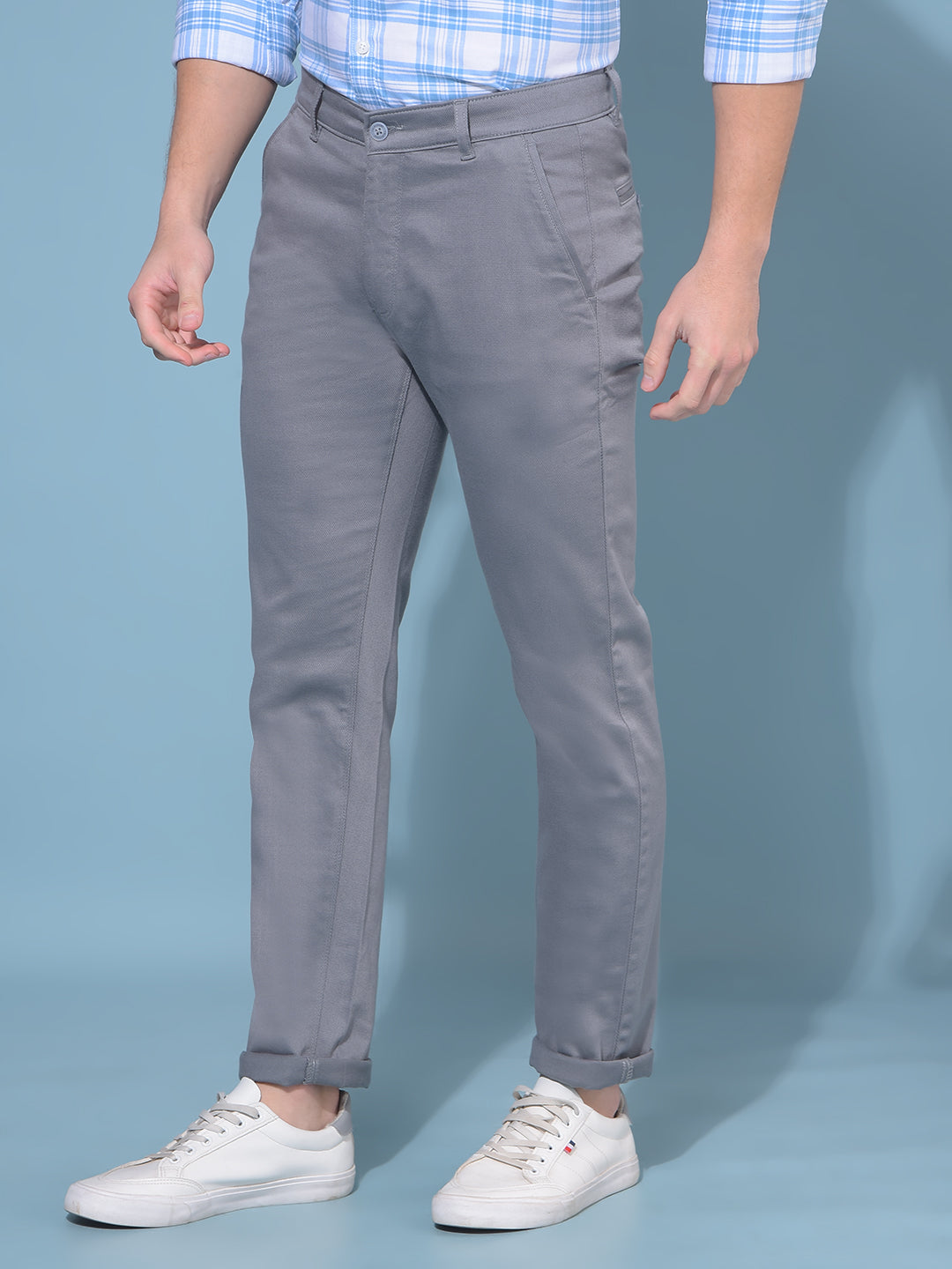 Grey Stretchable Trousers-Men Trousers-Crimsoune Club