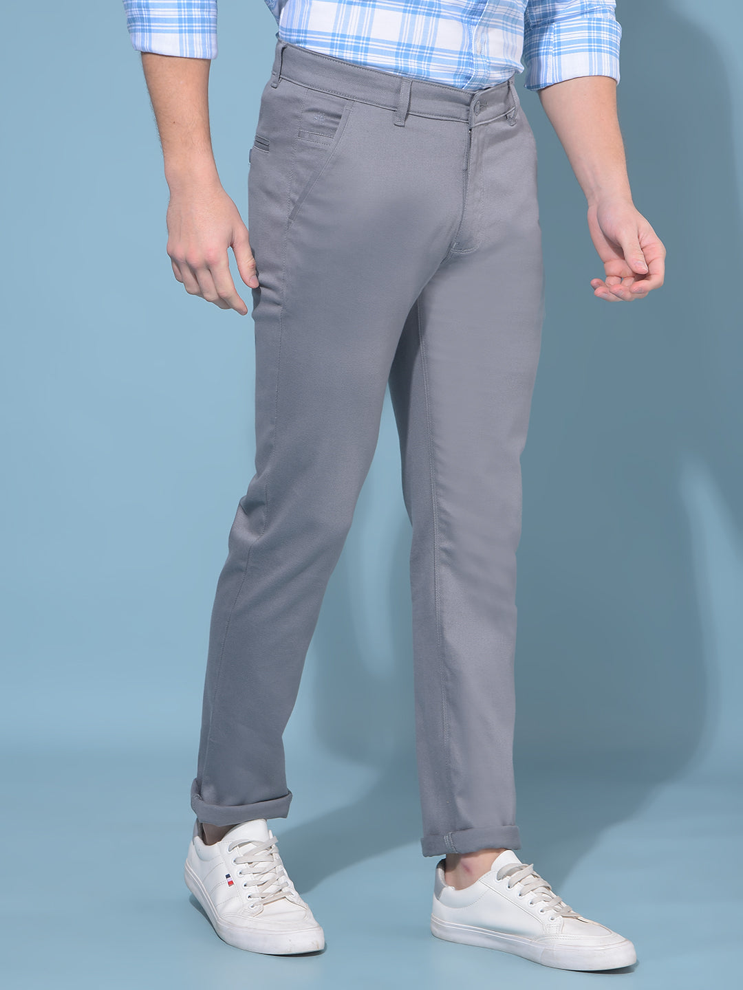 Grey Stretchable Trousers-Men Trousers-Crimsoune Club