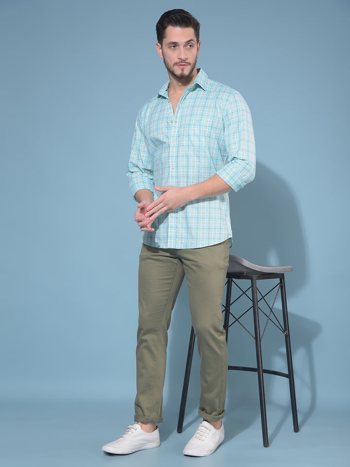 Olive Stretchable Trousers-Men Trousers-Crimsoune Club
