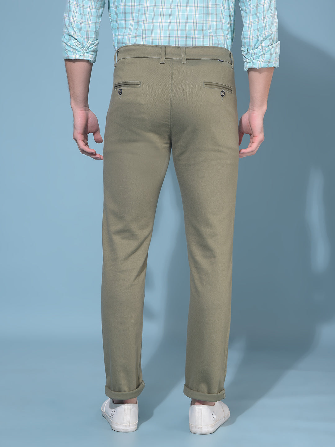 Olive Stretchable Trousers-Men Trousers-Crimsoune Club