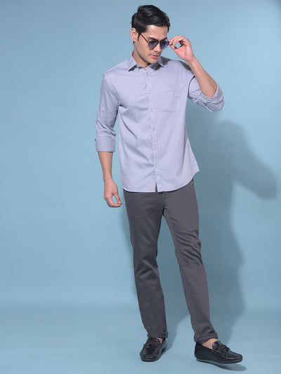 Grey Stretchable Trousers-Men Trousers-Crimsoune Club