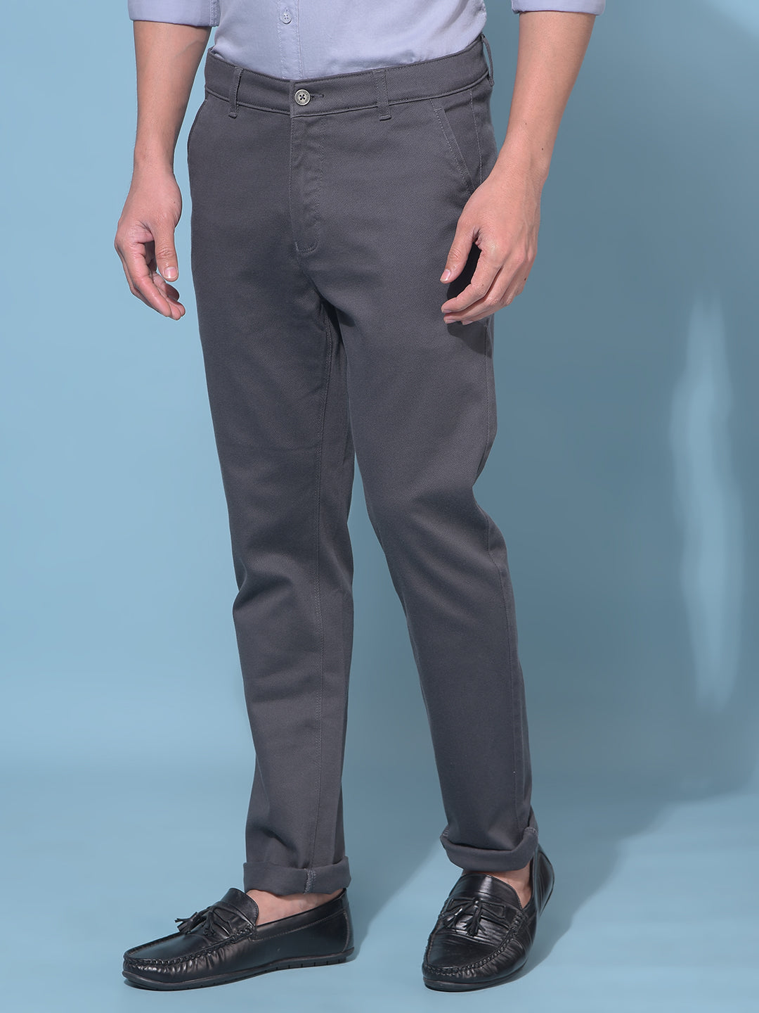 Grey Stretchable Trousers-Men Trousers-Crimsoune Club