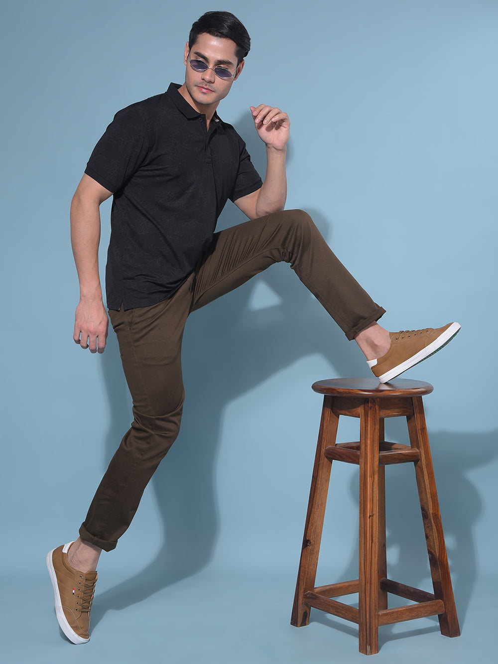 Brown Stretchable Trousers-Men Trousers-Crimsoune Club
