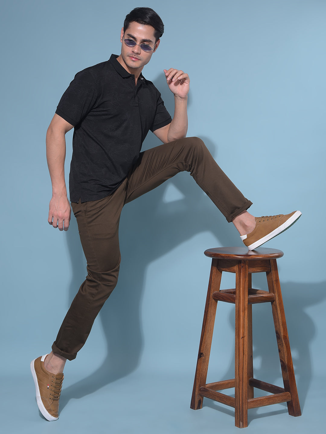 Brown Stretchable Trousers-Men Trousers-Crimsoune Club