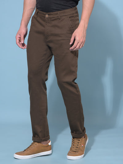 Brown Stretchable Trousers-Men Trousers-Crimsoune Club