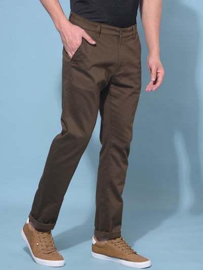 Brown Stretchable Trousers-Men Trousers-Crimsoune Club