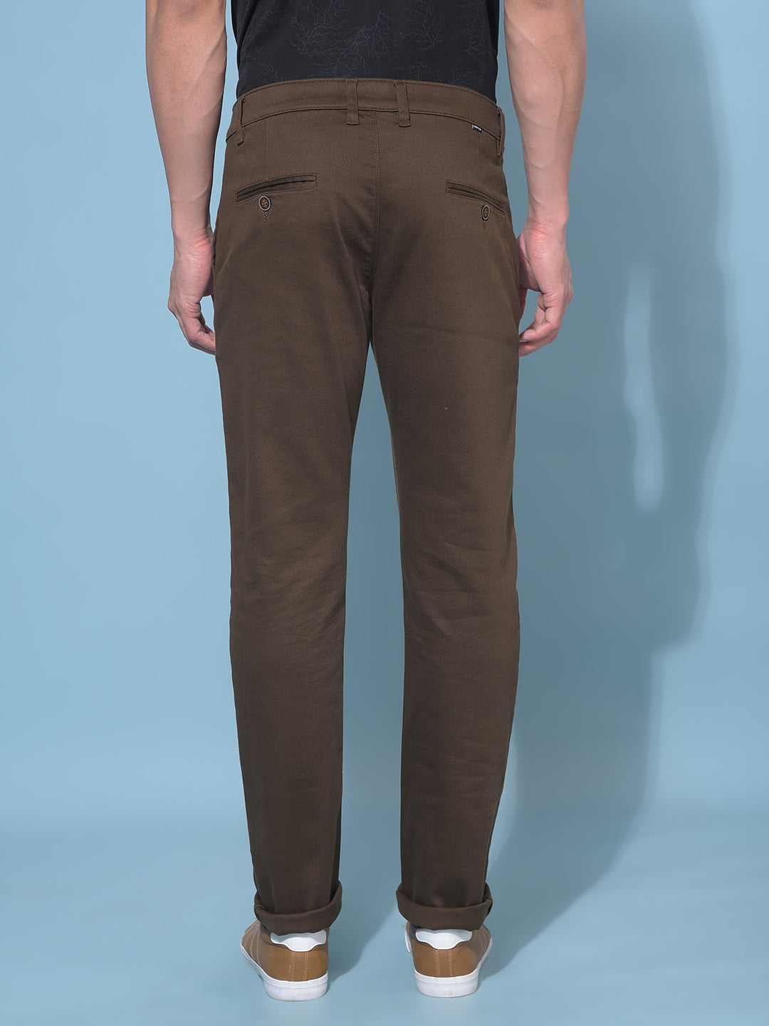 Brown Stretchable Trousers-Men Trousers-Crimsoune Club